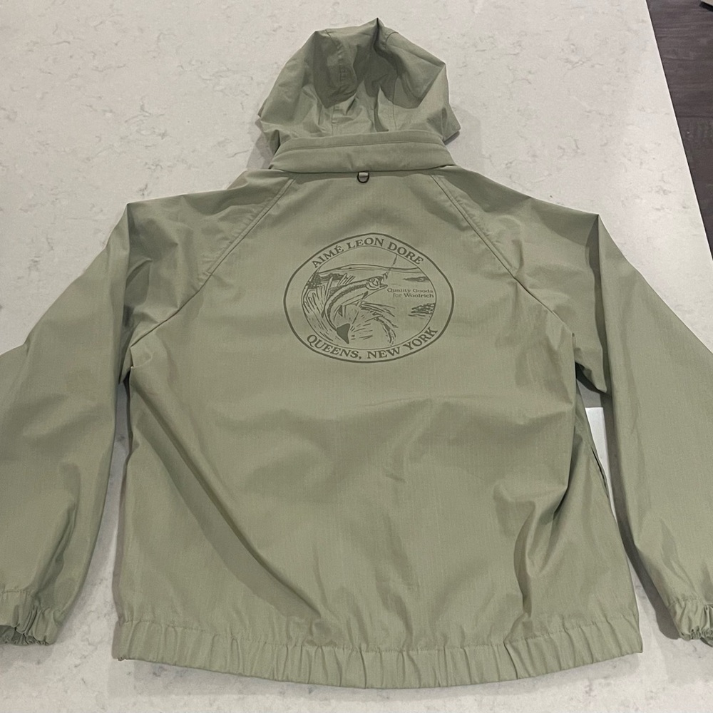 Aime Leon Dore x Woolrich wading/fishing jacket size XL olive-ish khaki color